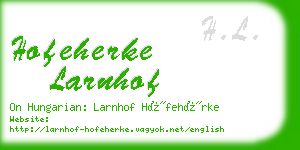 hofeherke larnhof business card